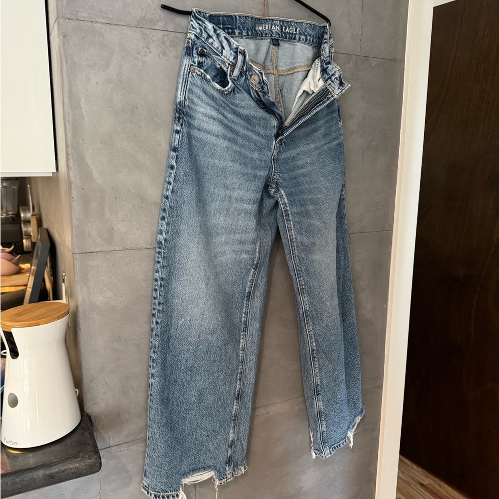American Eagle Women's Super High-rise Baggy Wide-leg Jeans 4xshort